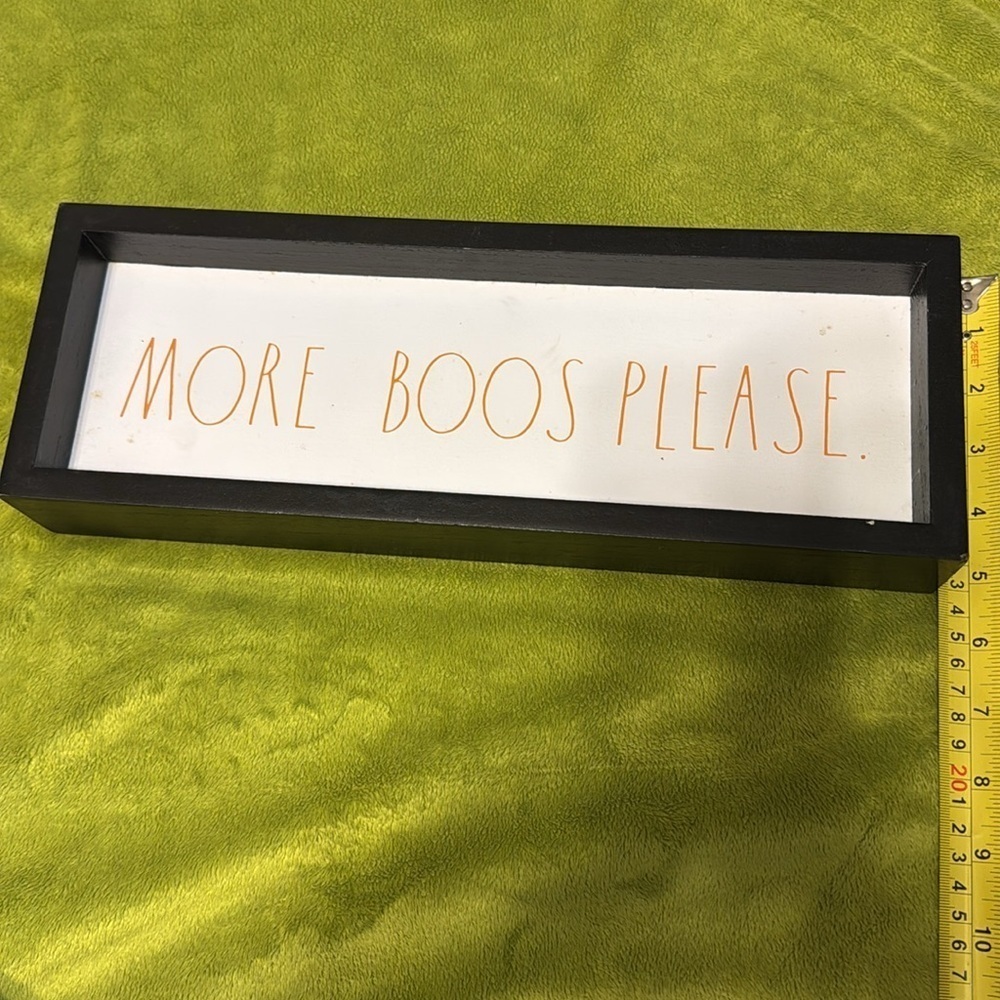 Rae Dunn Halloween MORE BOOS 👻 PLEASE Wood Sign 14x 5 - Picture 2 of 4